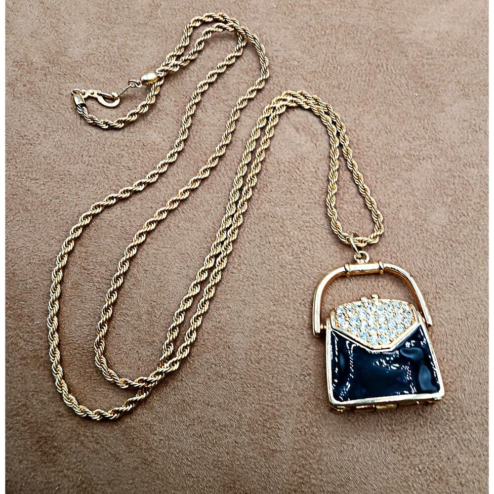 Swarovski Crystal Purse Locket Necklace